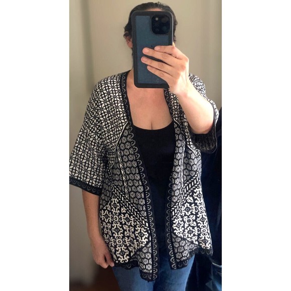 Atmosphere Womens Sweater Cardigan Open Front Short Sleeve Knit Size Medium - Picture 4 of 13